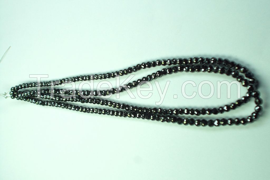 black moissanite beads, 257.01 carat, 2 pcs of moissanite