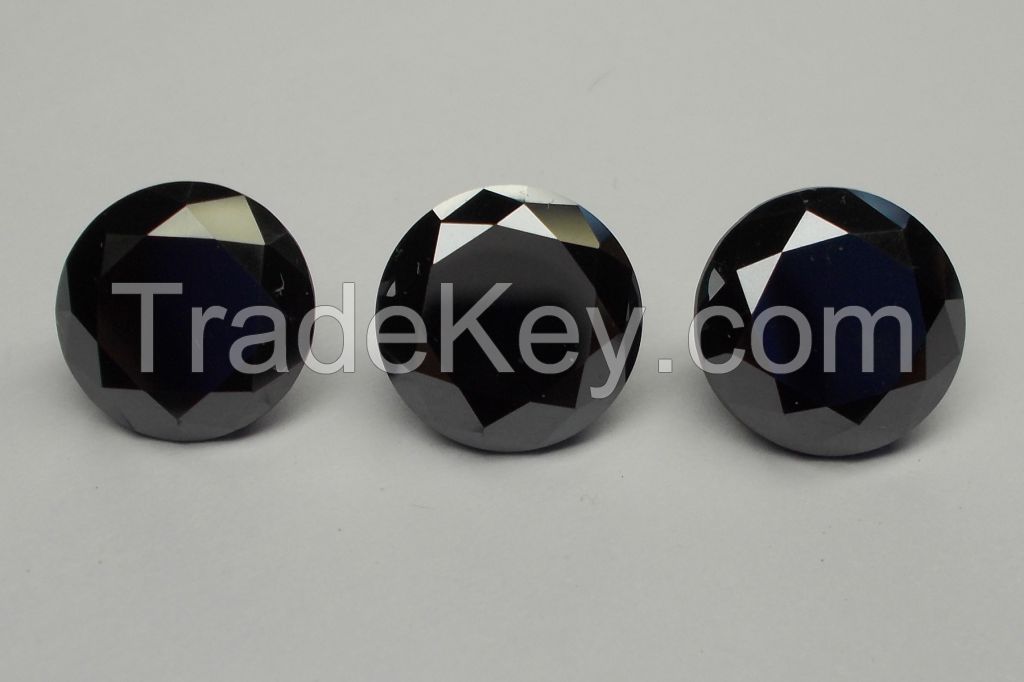 black moissanite round cut,  20 carat, 3 pcs  pof missanite