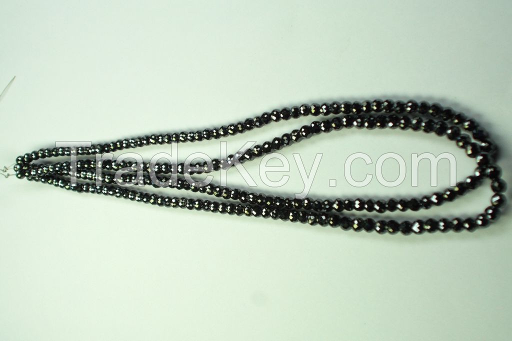 black moissanite beads, 257.01 carat, 2 pcs of moissanite