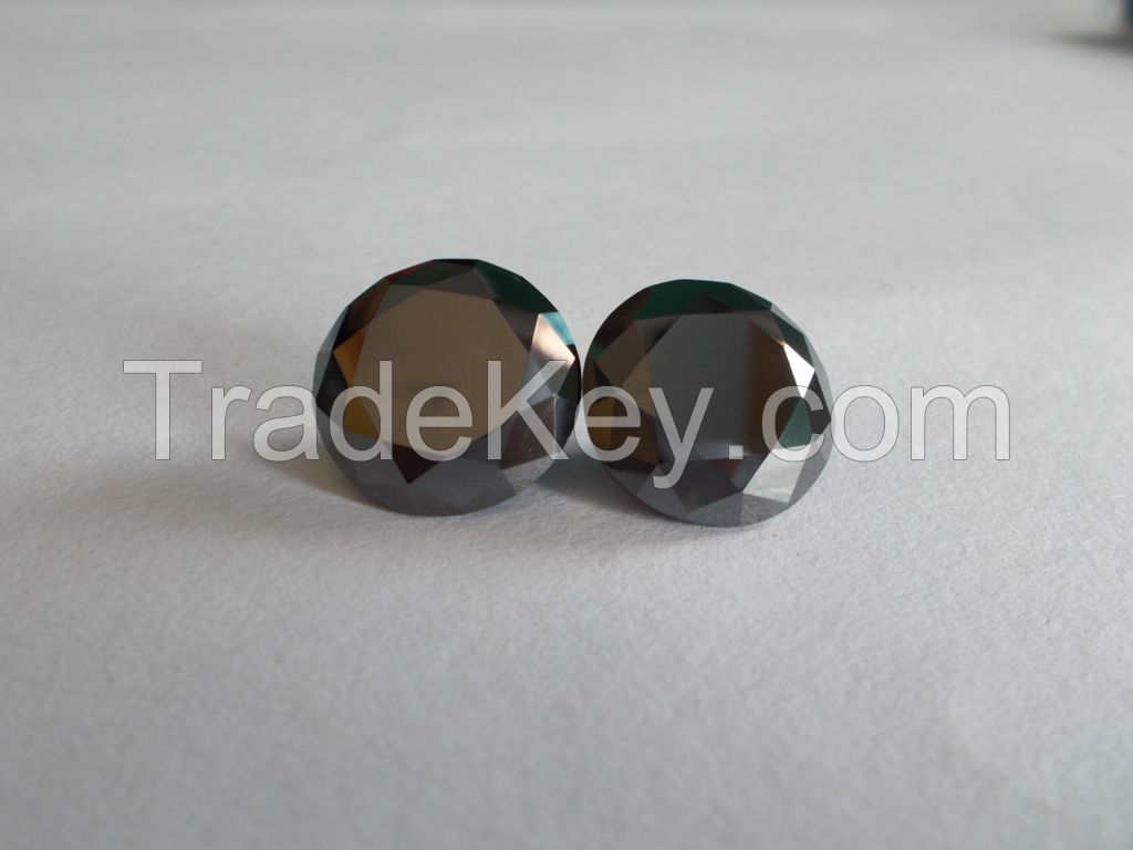 black moissanite round cut, 49.10 carat, 2 pcs of moissanite 