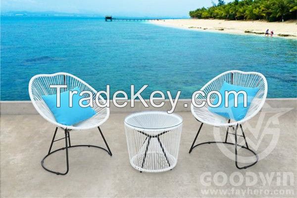 Steel Frame Garden Outdoor Furniture Rattan Leisure Set