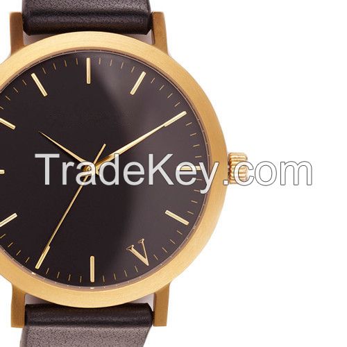 Latest high quality quartz leather watches stainless steel watches wit