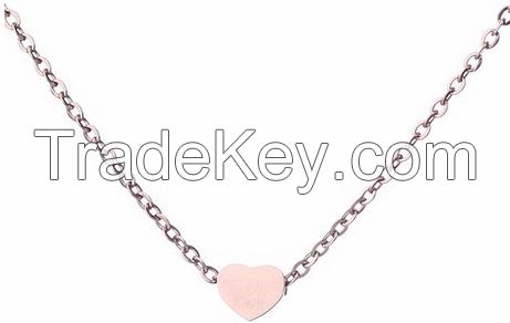 HUAN XUN Stainless Steel Tiny Heart Pendant Necklace