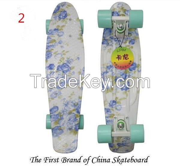 Water Transfer Print Penny Board For Flower