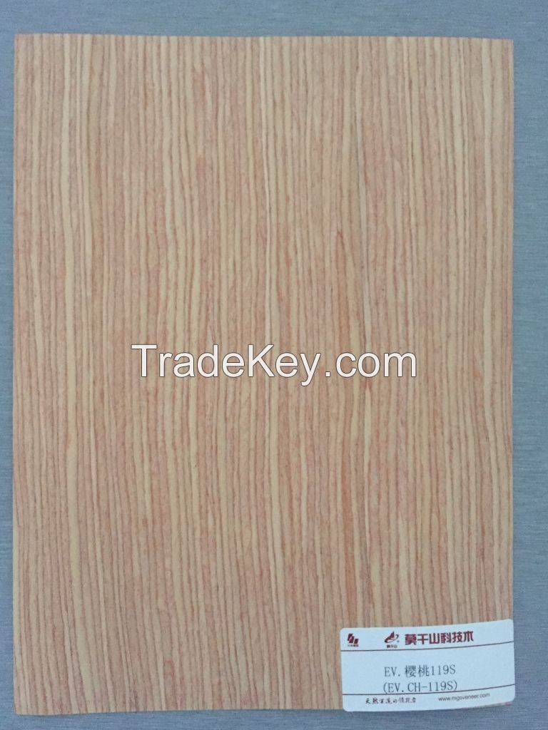 Engineered cherry-119S sliced cut wood veneer with FSC certificate for decoration furniture