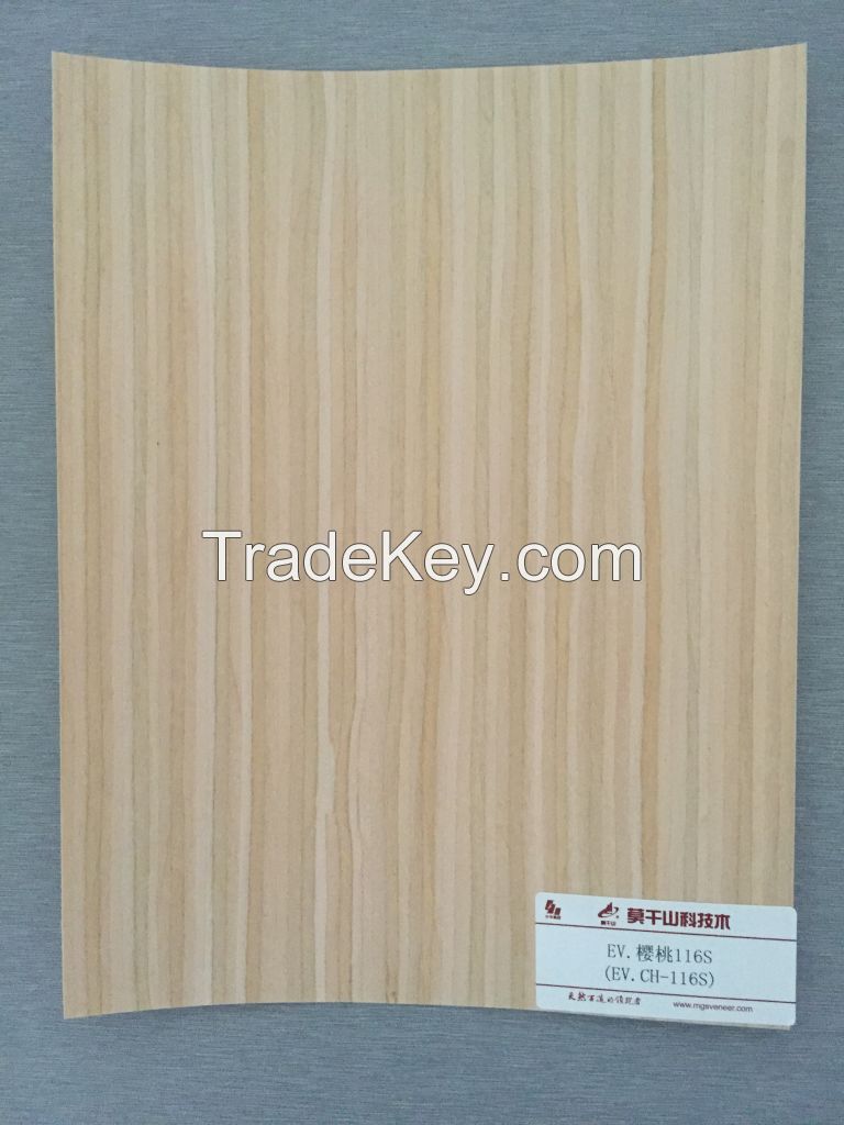 Reconstituted cherry-116S straight cut wood veneer with FSC certificate for decoration furniture