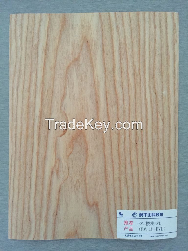 Engineered cherry-EVL sliced cut wood veneer with FSC certificate for decoration furniture