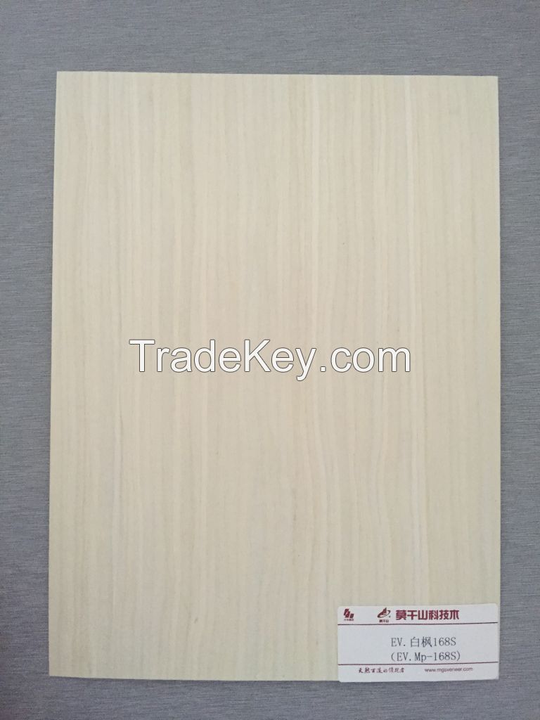 reconstituted decorative sliced wood veneer white maple-168s with adhesive E1/E2 glue quarter cut polishing material