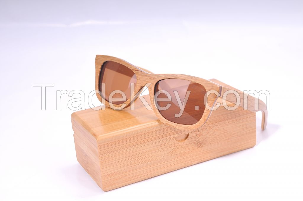 Fashion Summer Men Wooden Bammboo Sunglasses Eyeglass Polarized