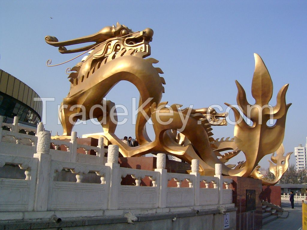 Gilding with 24k Real gold Fiberglass Large Sculpture