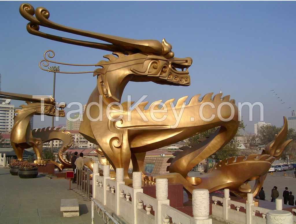 Gilding with 24k Real gold Fiberglass Large Sculpture