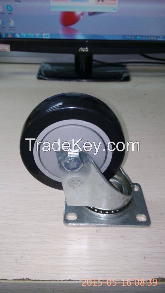 3"&4"&5" Hot sales Black PU Caster for Tool Trolley