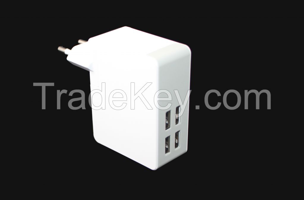 Portable 5V4.8A 4USB mobile travel charger