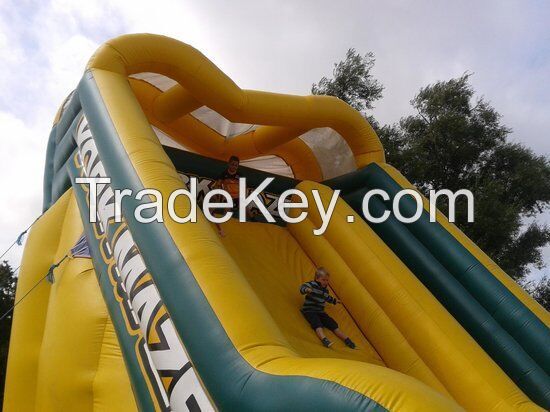 Inflatables, like slides, bouncers, combos, water games, sport games,