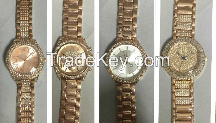lady wrist watch / alloy watch with crystals / fashion quartz watch 