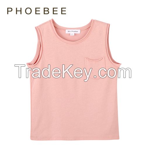 Pink Children Cotton Sleeveless T-Shirt