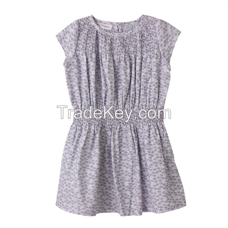 Light Purple Girls&#039; Cotton Dress