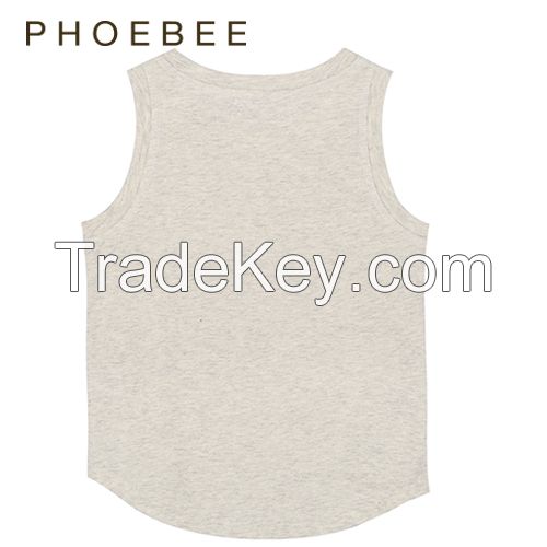 Sleeveless Smoky Gray Cotton Kids Clothing for Boys