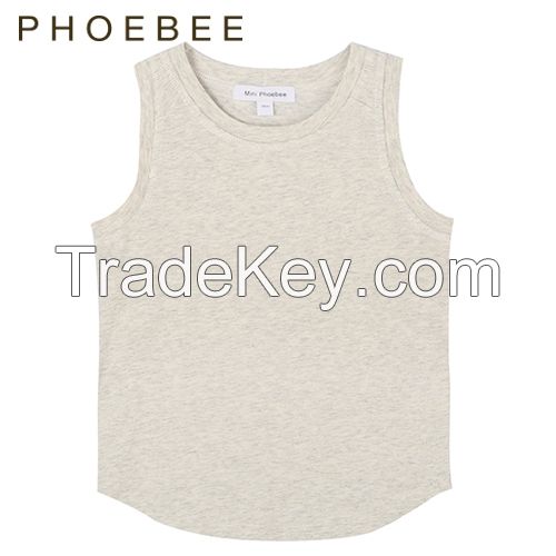 Sleeveless Smoky Gray Cotton Kids Clothing for Boys