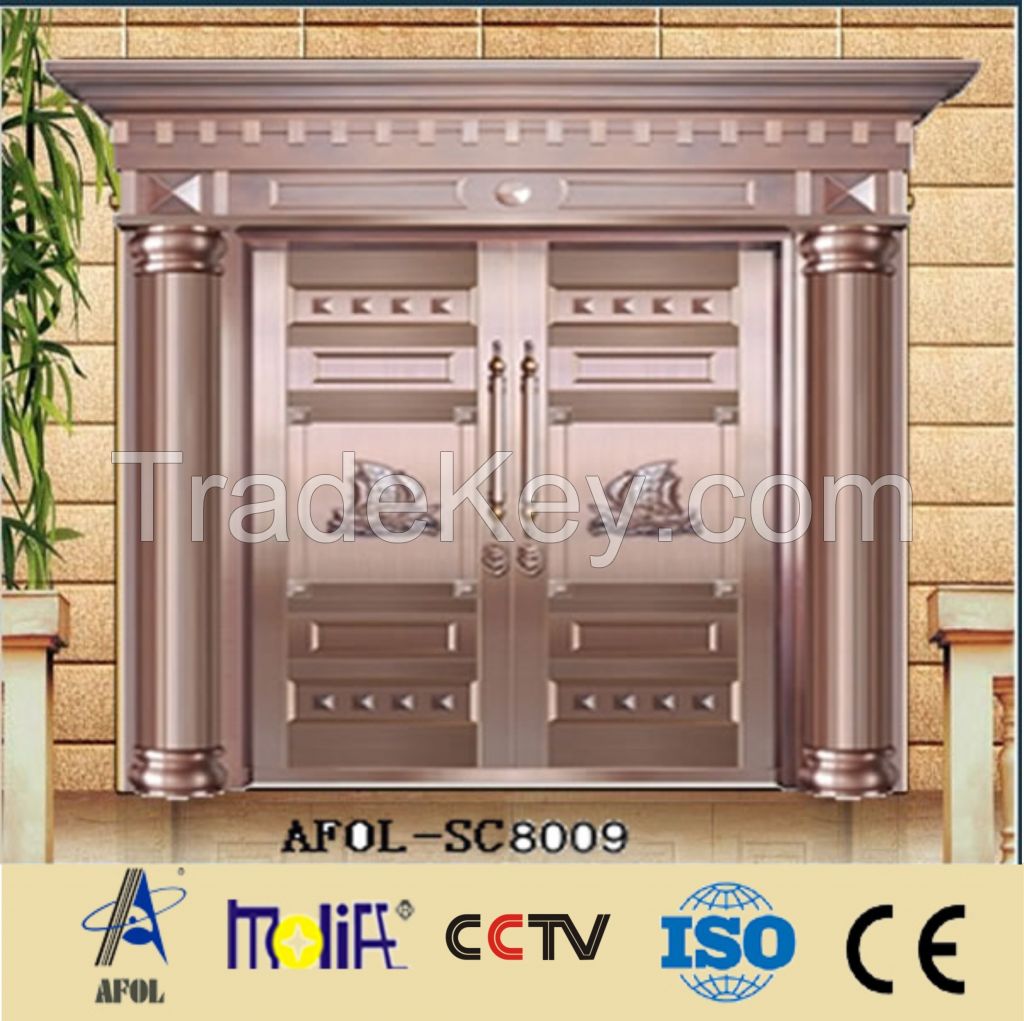 AFOL construction luxur imitate copper entry door design