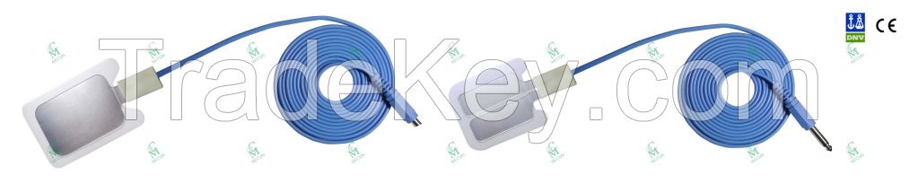 CE Approved neutral electrode/patient plate/grounding pad with lead wire