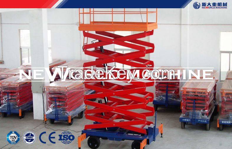 Self - Propelled Red Hydraulic Lift Table / Hydraulic Elevating Platform
