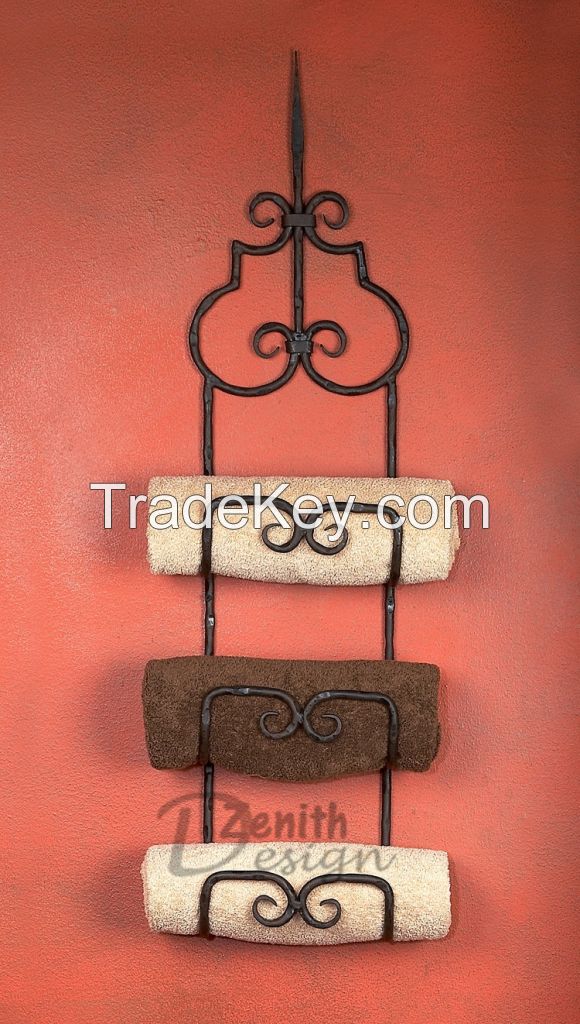 Forged Iron Siena Triple Towel Rack of Bath Furniture