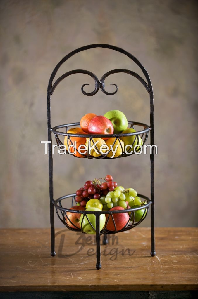 Siena 2 Tier Fruit Stand Iron Fruit Holder Stand For Party Home Serving