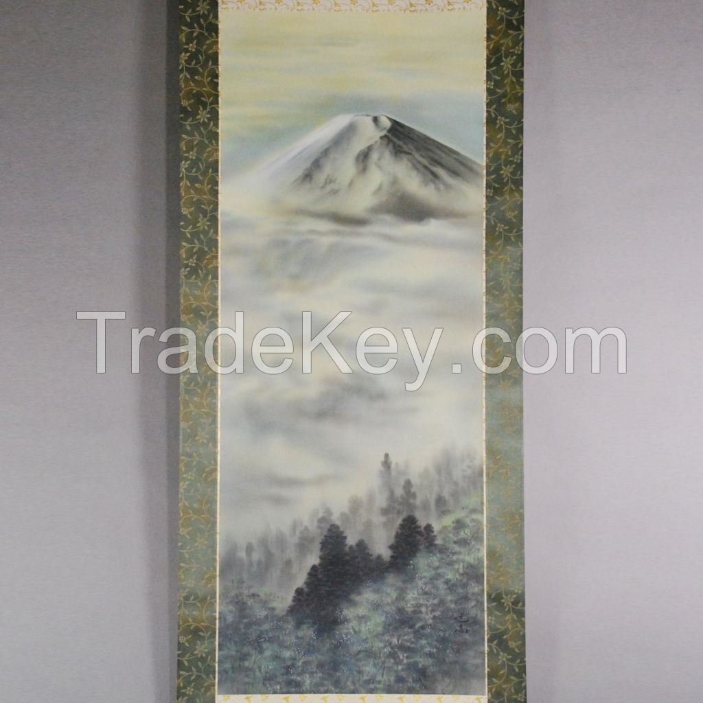 Kakejiku (Japanese hanging scroll) with Mt. Fuji painting by Shikou Hashimoto