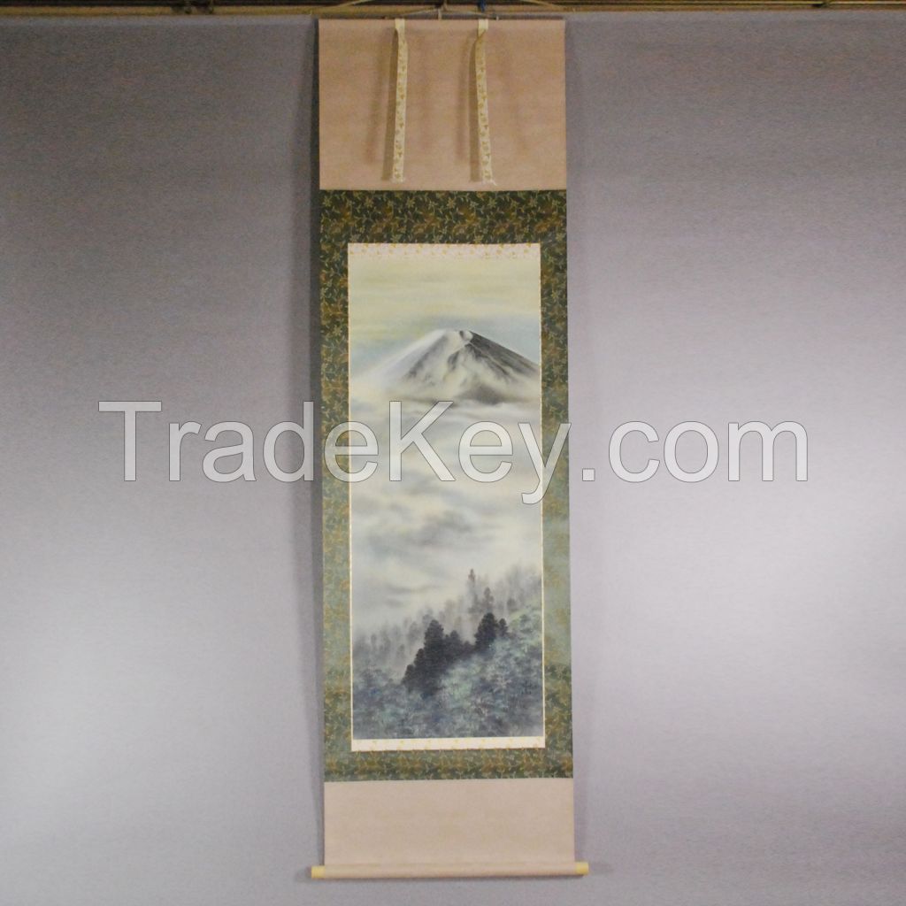 Kakejiku (Japanese hanging scroll) with Mt. Fuji painting by Shikou Hashimoto