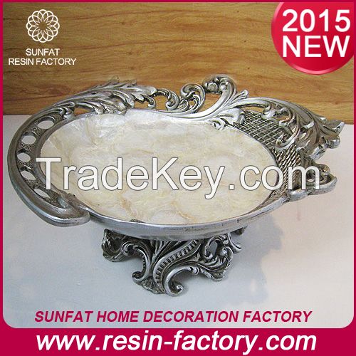 European Style Antique Silver Home Decorative Resin fruit tray