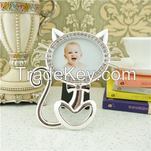 Metal photo frame/cute cat mini photo frame