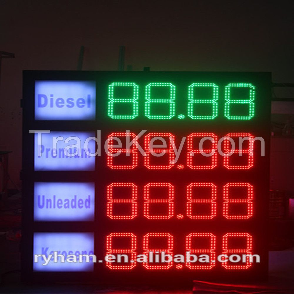 high resoultion gas station led price sign