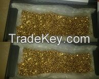 Gold nuggets and gold bars