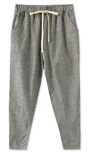 Women Easy Style Banded Striped  Pants - Pants Expert