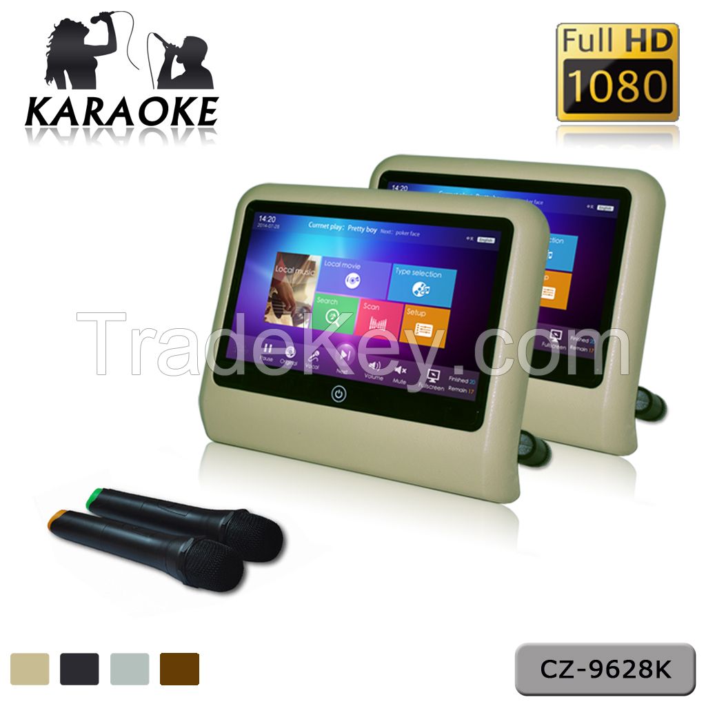 High definition touch screen car headrest monitor with USB WIFI Karaoke entertainment system