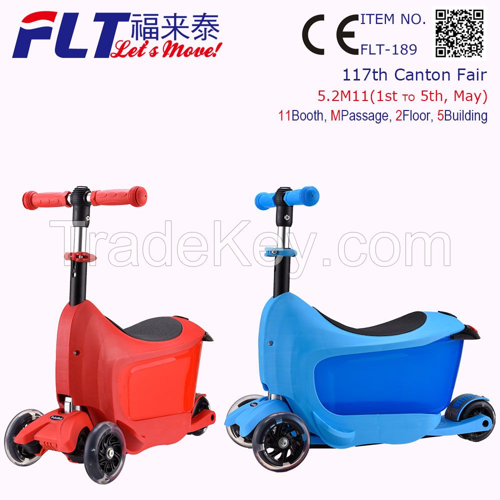 Multifunction creative design kids scooter with foldable handlebar for storage