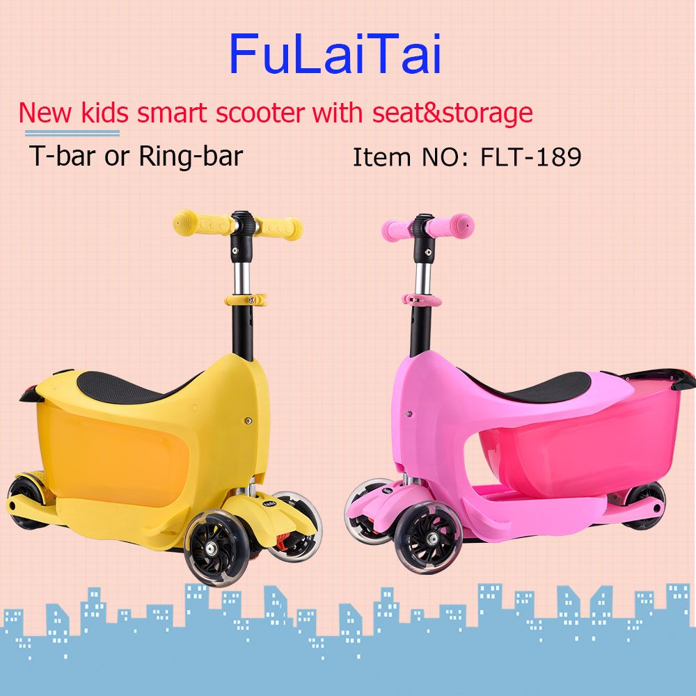 Patent new stable kids 3 in 1 scooter with container for smart remind