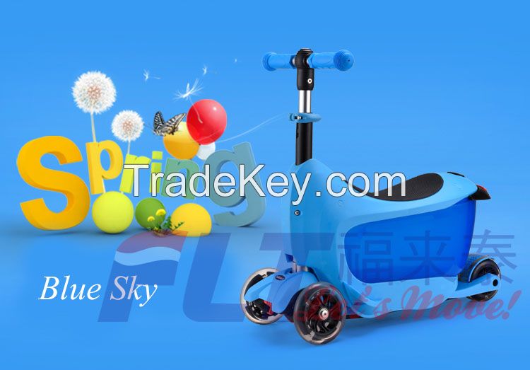 New stylish design best 3 in 1 kids scooter  with seat and container for sale