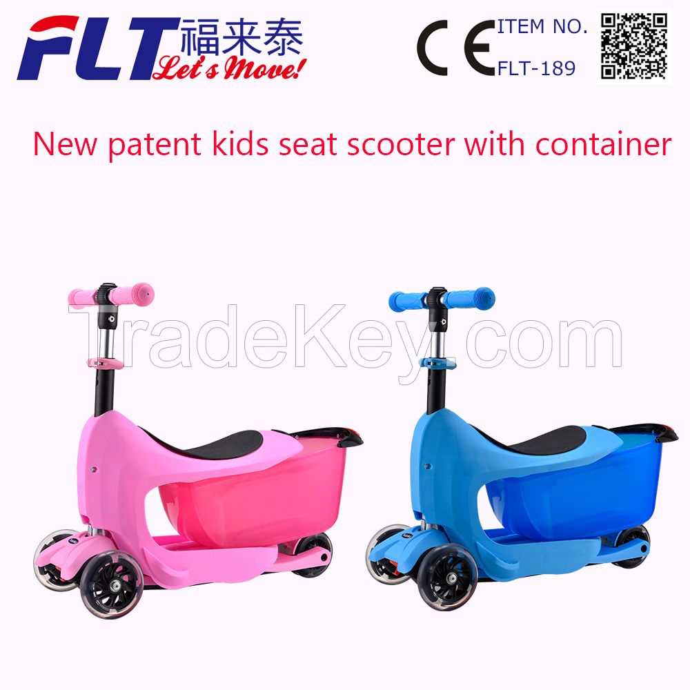 Patent mini kids 3 in 1 scooter with seat and best drawer for Christmas Day