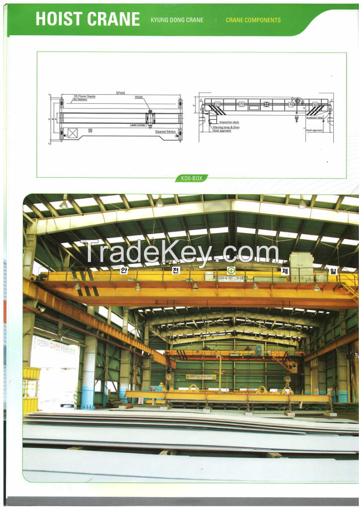 Double girder crane with double-rail hoist