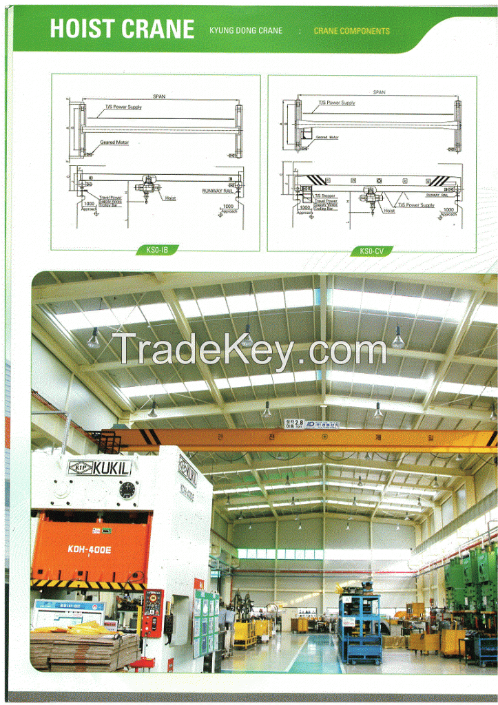 Single girder crane with mono-rail hoist