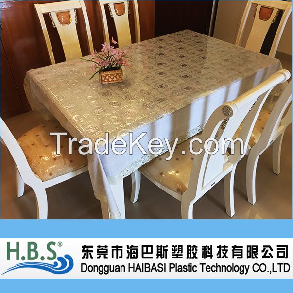 0.7mm thickness of rainbow half metal pvc tablecloth