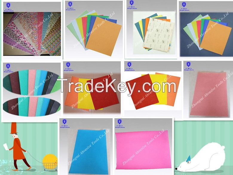 best quality  color sand paper  for painting,decoration nail fires