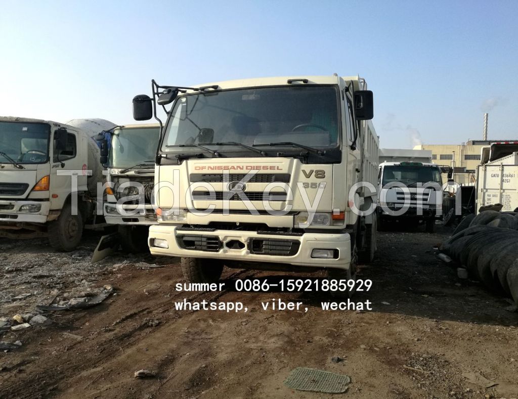 japan brand used nissan UD V8 dump truck for sale in china