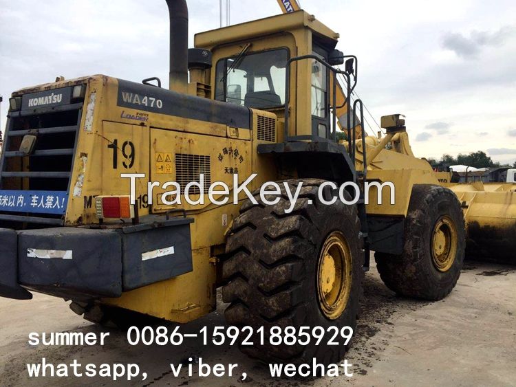 used komatsu wa470-3 wheel loder in cheap price, used loader for sale in china