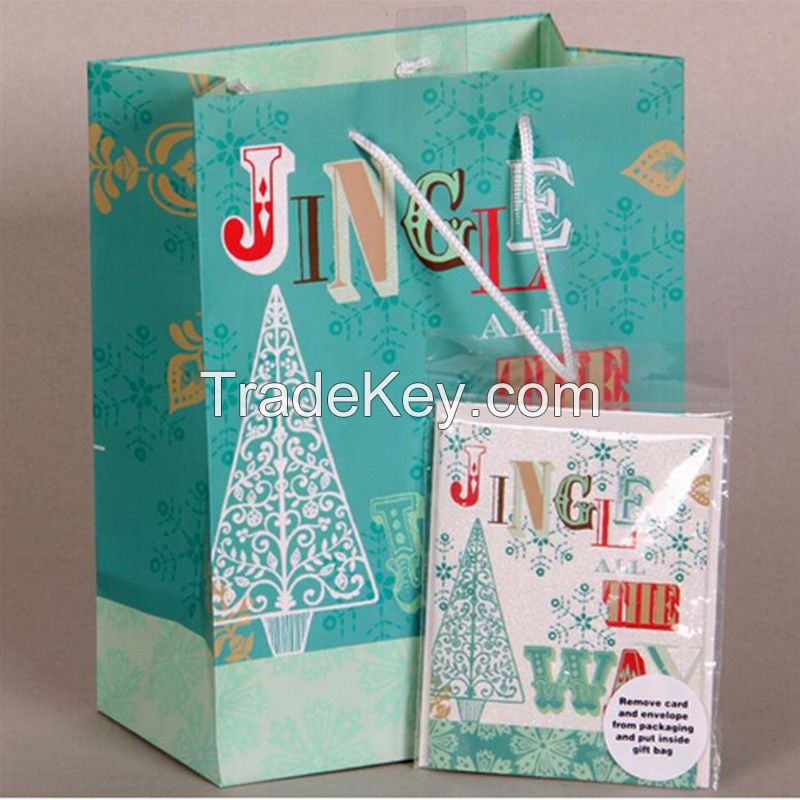 Luxury Christmas day gift paper bag festival paper bag