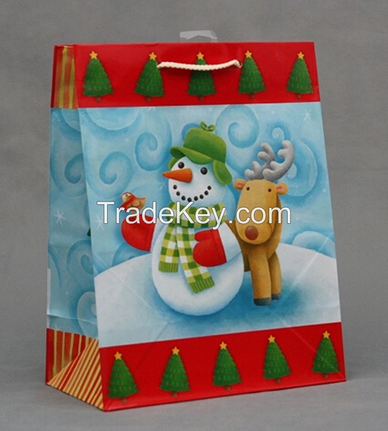 Christmas packaging paper bag promotion gift paper bag