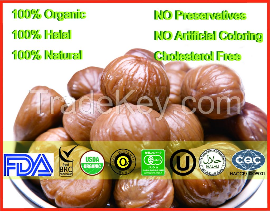 sweet chinese peeled roasted chestnuts