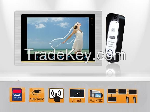 10 inch freehand color Villa video door phone kit With Touch screen+Memory+Motion Dection Function
